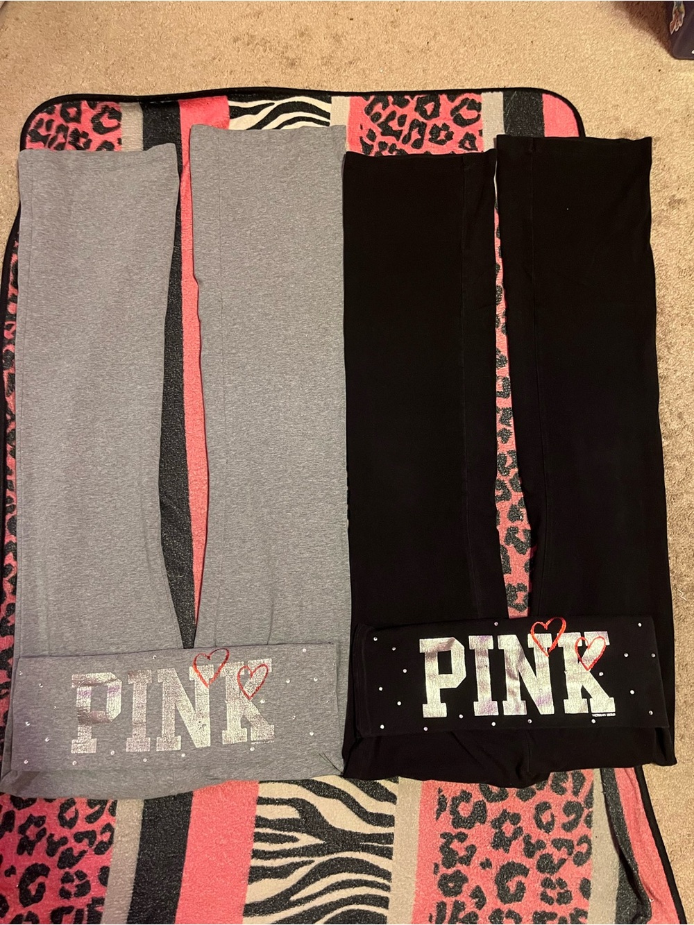 Vintage PINK Victoria's Secret foldover leggings bundle